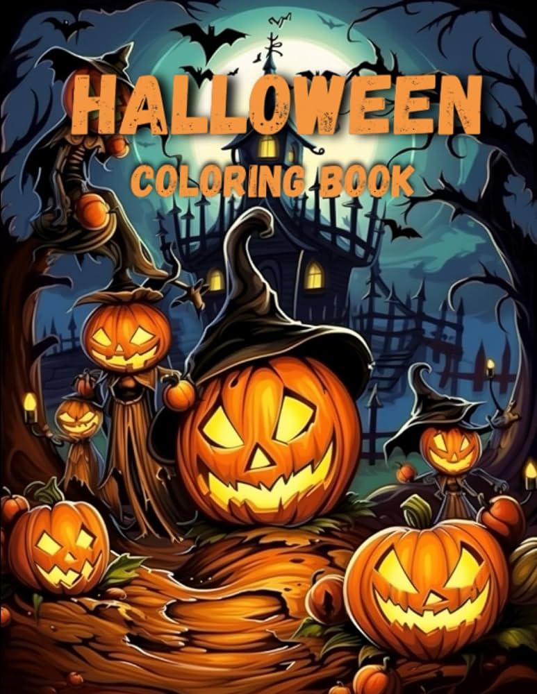 Halloween coloring book cute halloween workbook spooky ghost witch pumpkin drawing coloring book for kids pages ages