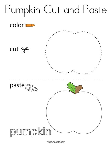 Pumpkin cut and paste coloring page