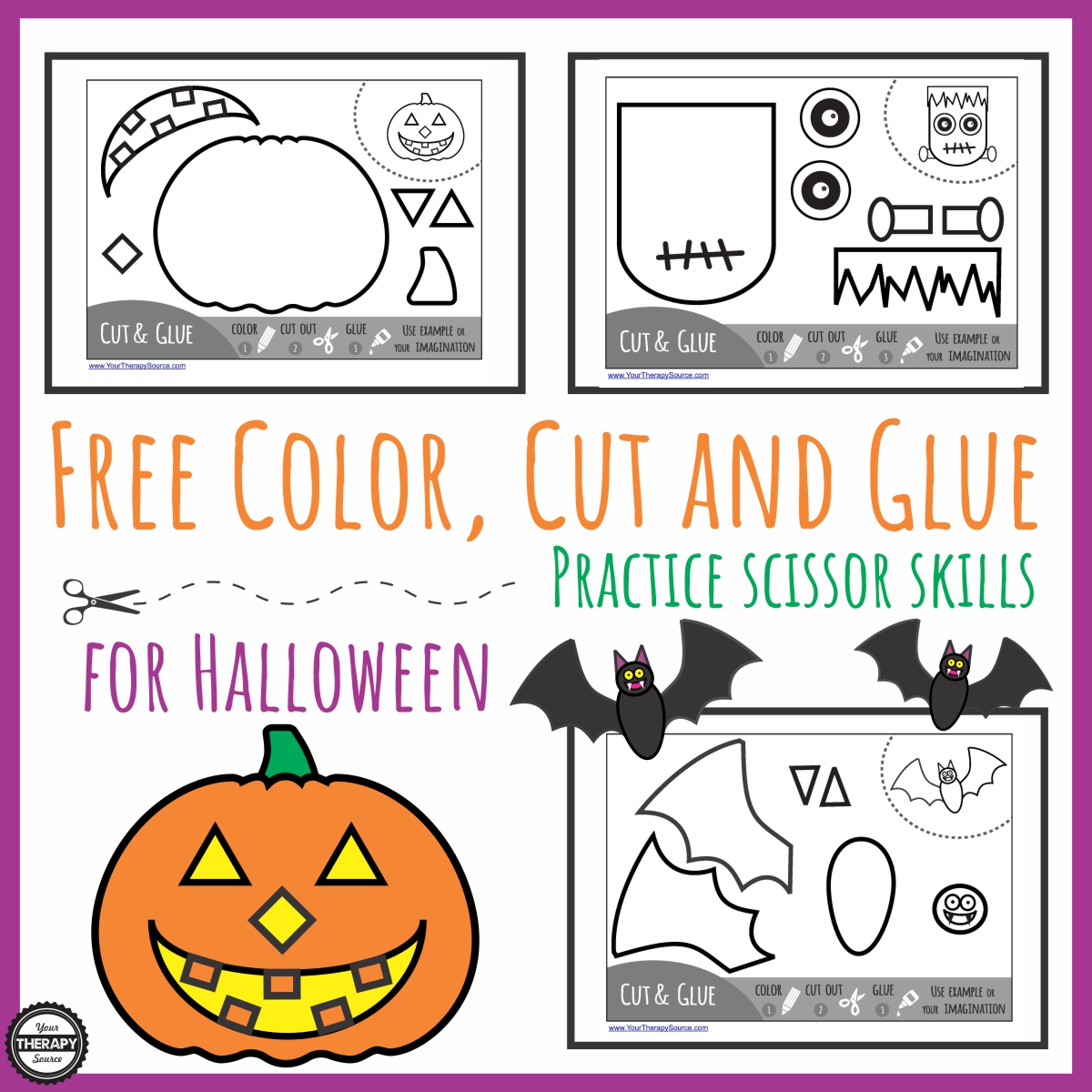 Color cut glue halloween