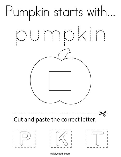 Pumpkin starts with coloring page