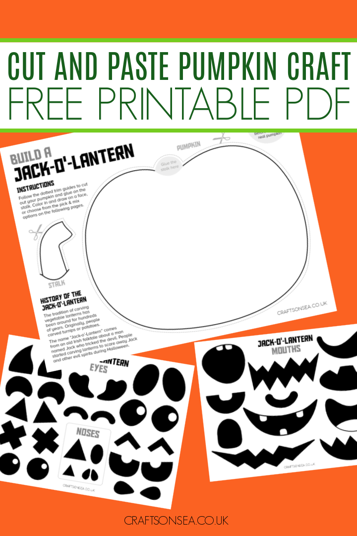 Cut and paste pumpkin craft free printable pdf