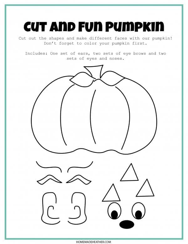 Free pumpkin activity printables homemade heather