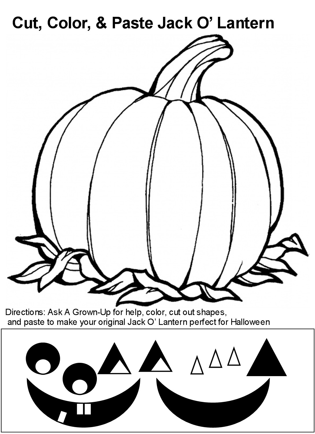 Jack o lantern coloring page