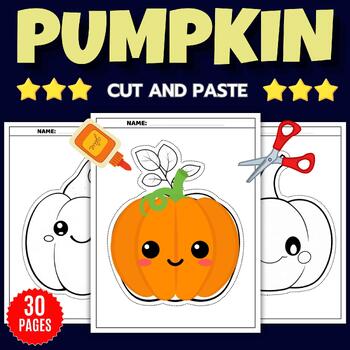 Fall pumpkin cut and paste coloring pages