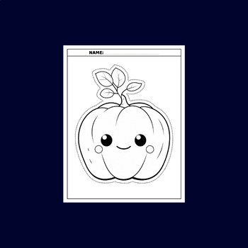 Fall pumpkin cut and paste coloring pages