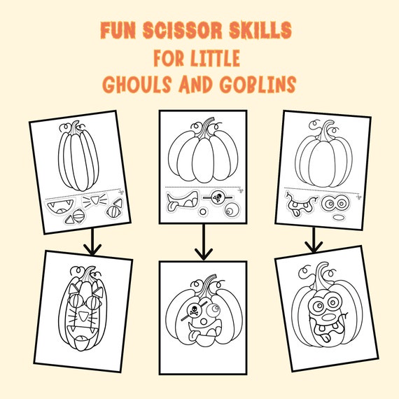 Pumpkin color cut paste sheets halloween pumpkin coloring pages kindergarten halloween activities printable pdf digital download