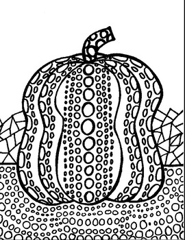 Yayoi kusama pumpkin coloring page by kastner in the classroom tpt