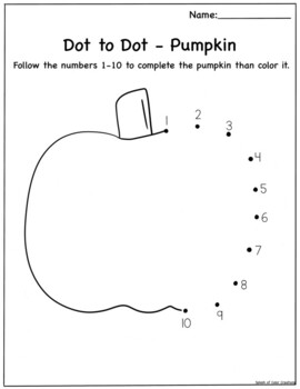 Pumpkin dot to dot tpt