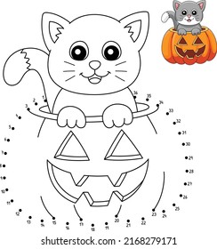 Stock vektor âdot dot cat inside pumpkin halloweenâ bez autorskãch poplatkå