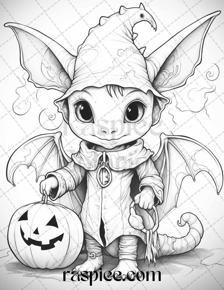 Cute pumpkin dragons graycale coloring pages for adults and kids p cute coloring pages baby dragon t coloring pages