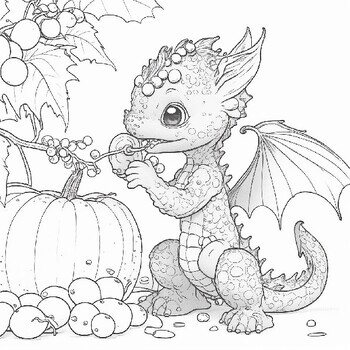 Mindful coloring design baby dragon printable pages by spanisharts