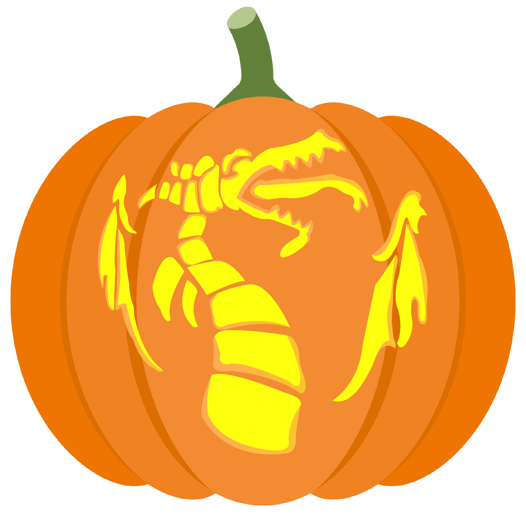 Dragon with horn pumpkin stencil free printable papercraft templates