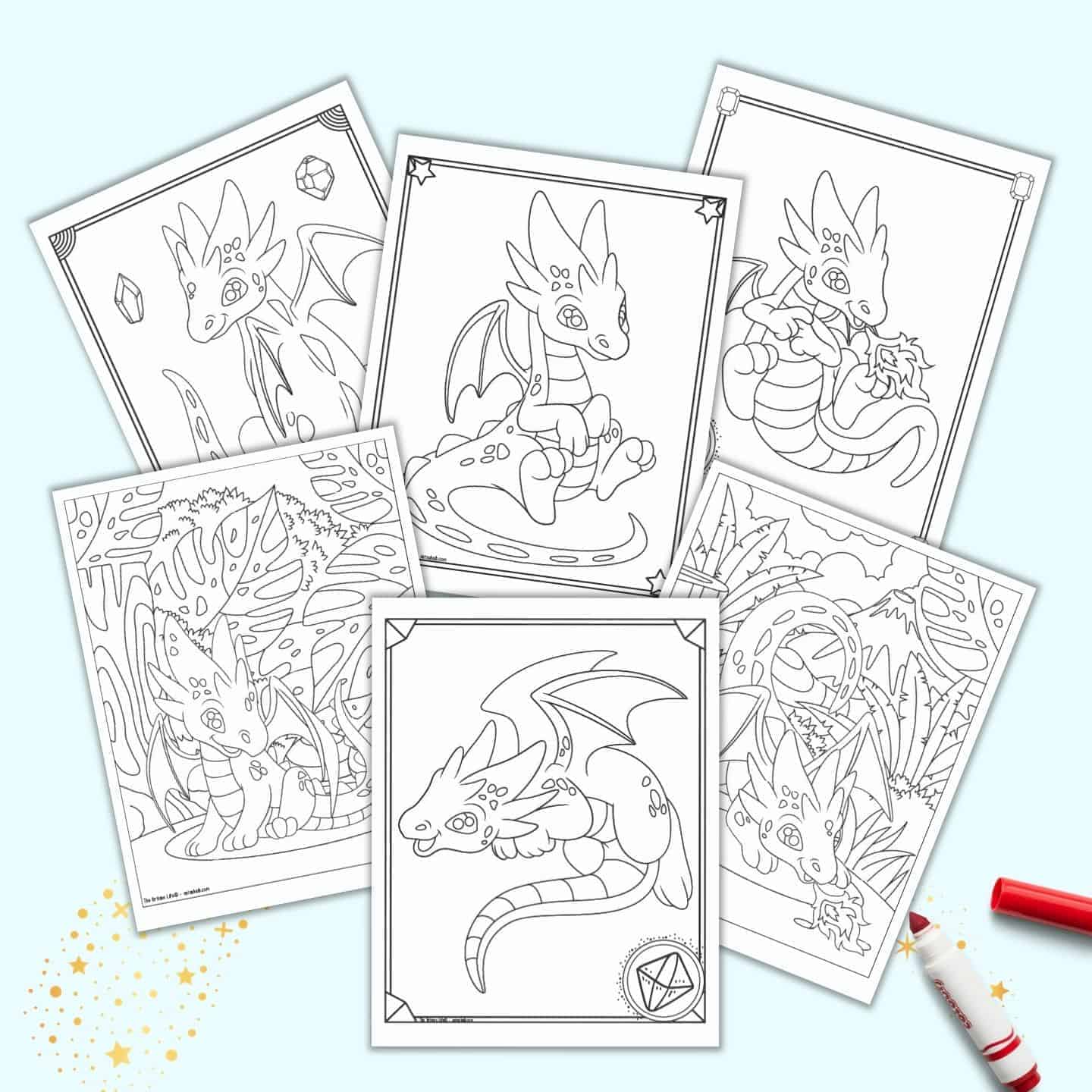 Free printable baby dragon coloring pages for kids