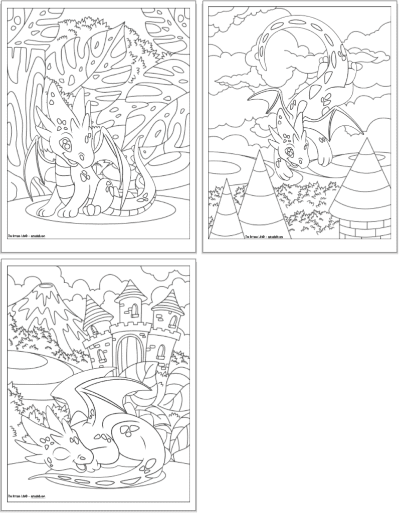 Free printable baby dragon coloring pages for kids