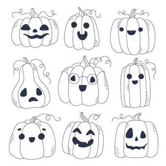 Page pumpkin coloring pages vectors illustrations for free download