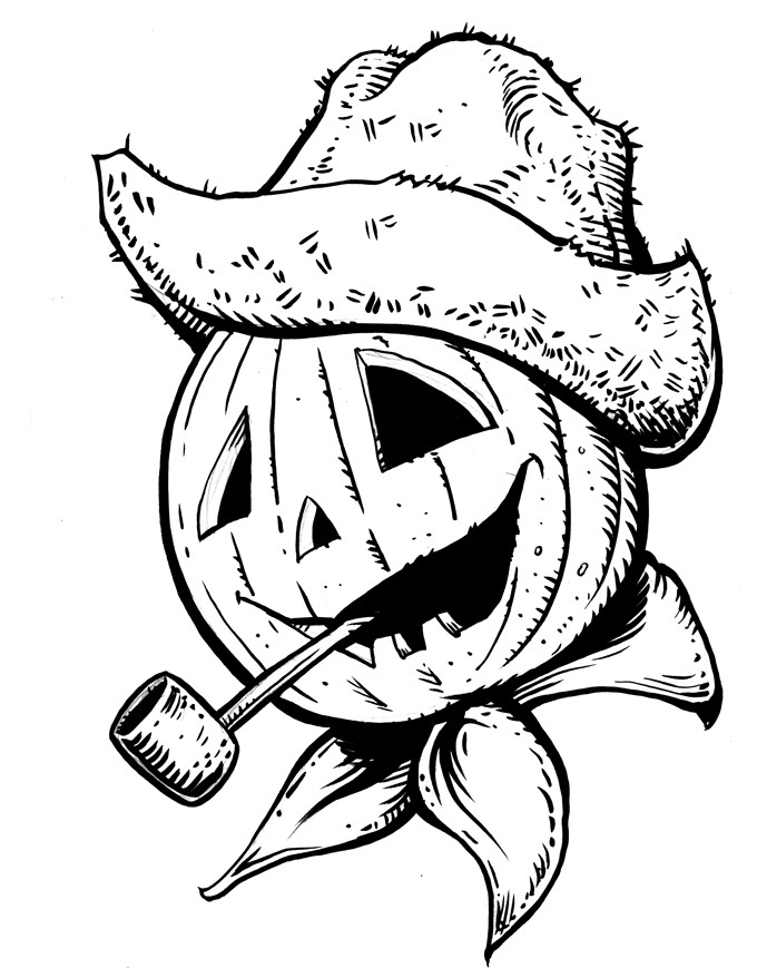 Pumpkin head coloring page by mjbivouac on