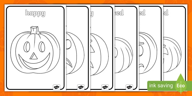 Halloween pumpkin faces emotions louring sheets