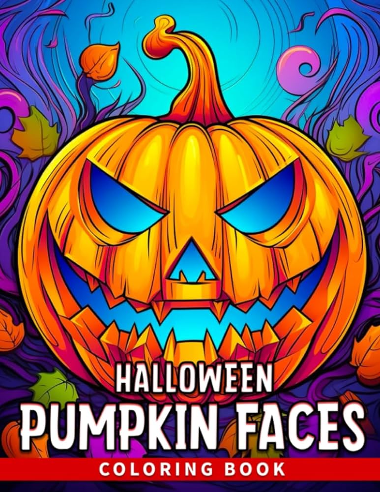 Halloween pumpkin faces coloring book spooky pumpkin coloring pages features antistress illustrations for girls boys to relax and unwind leonard tillie books