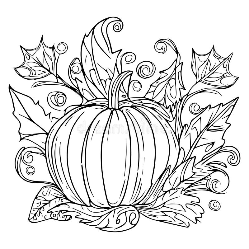 Pumpkin coloring pages stock illustrations â pumpkin coloring pages stock illustrations vectors clipart