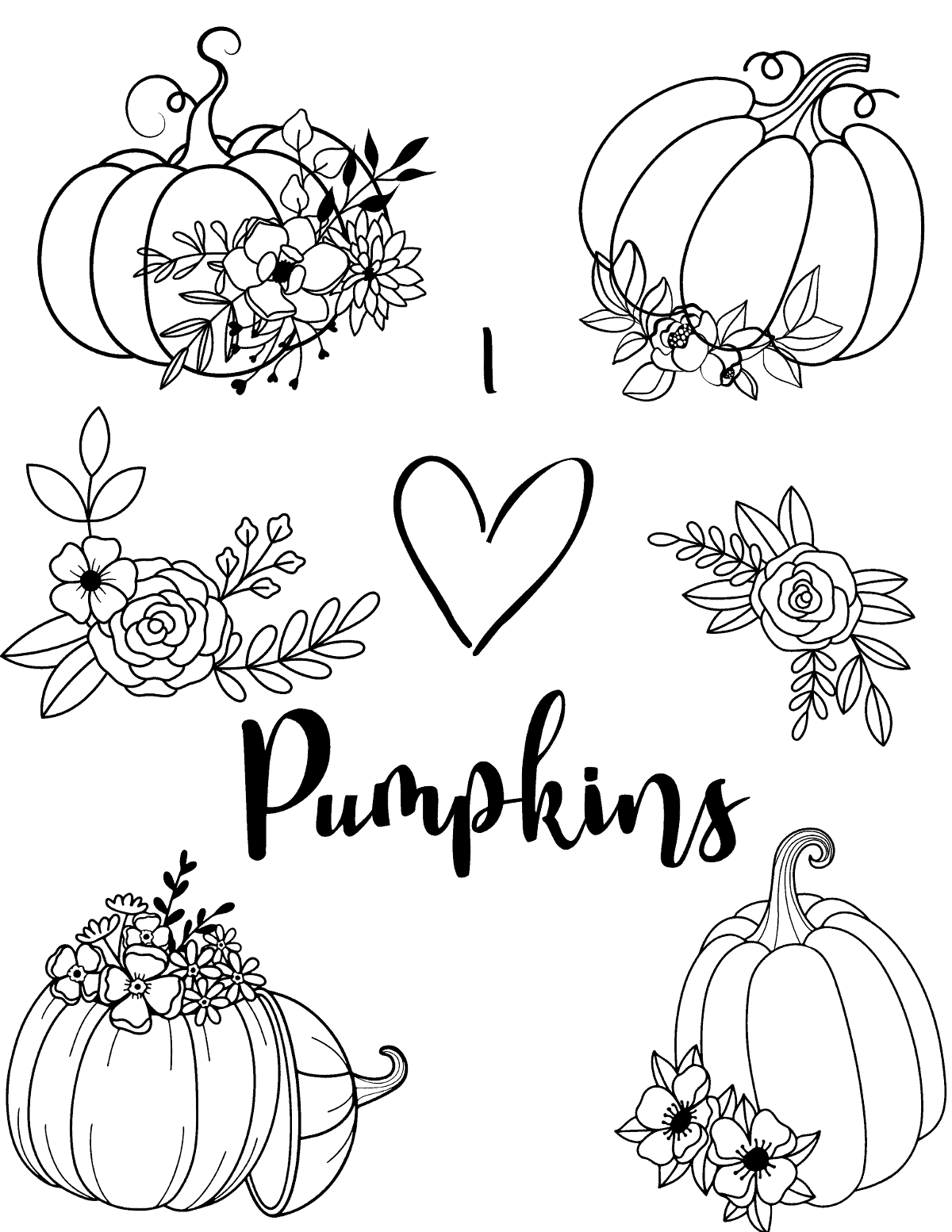 Cute pumpkin coloring pages for fall