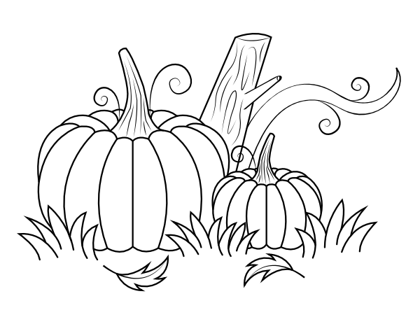 Printable fall pumpkin coloring page