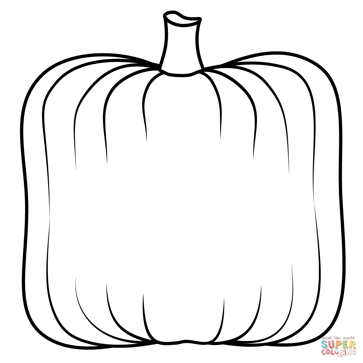 Simple square pumpkin coloring page free printable coloring pages