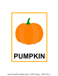 Pumpkin flash card