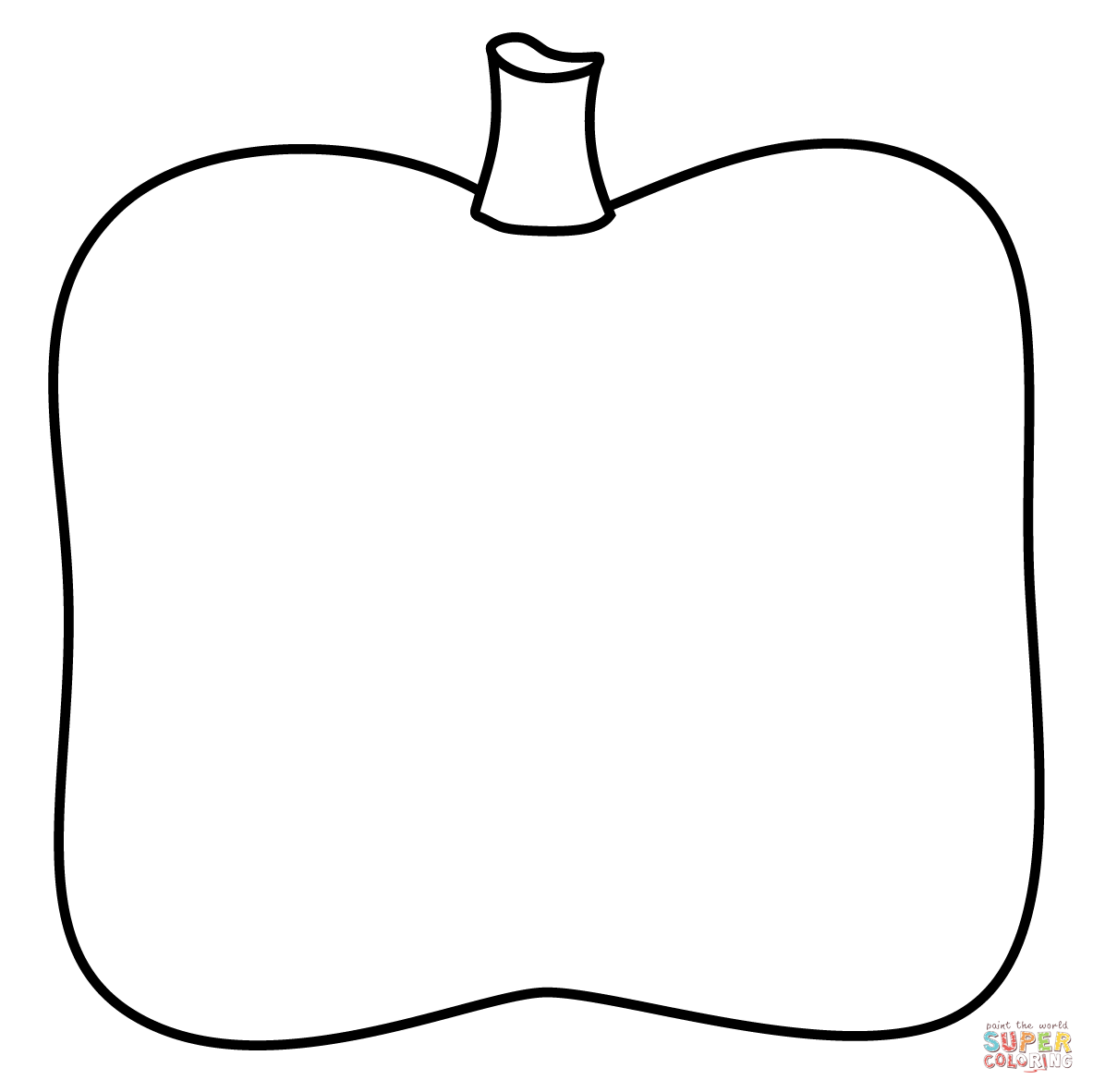 Square pumpkin outline coloring page free printable coloring pages