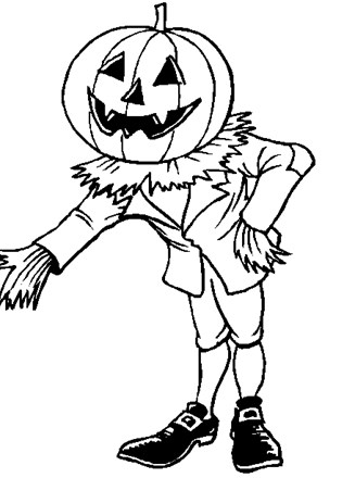 Pumpkin head coloring page all kids network