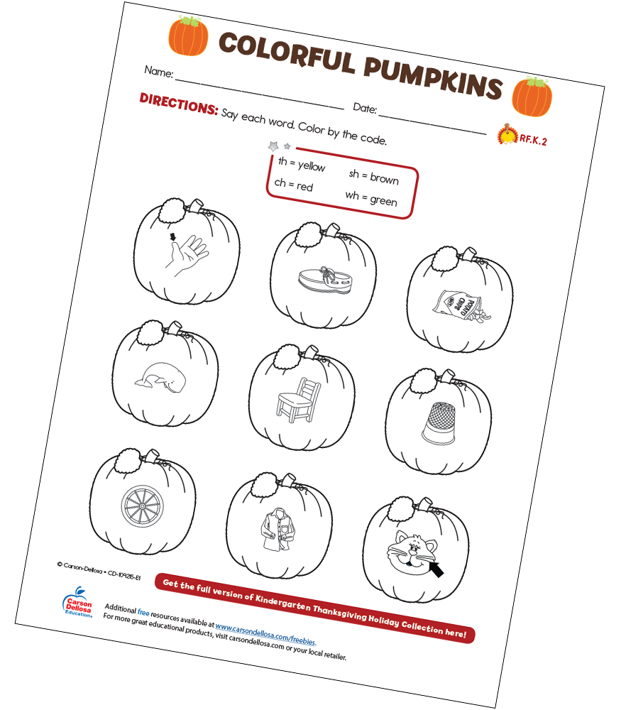 Colorful pumpkins free printable carson dellosa