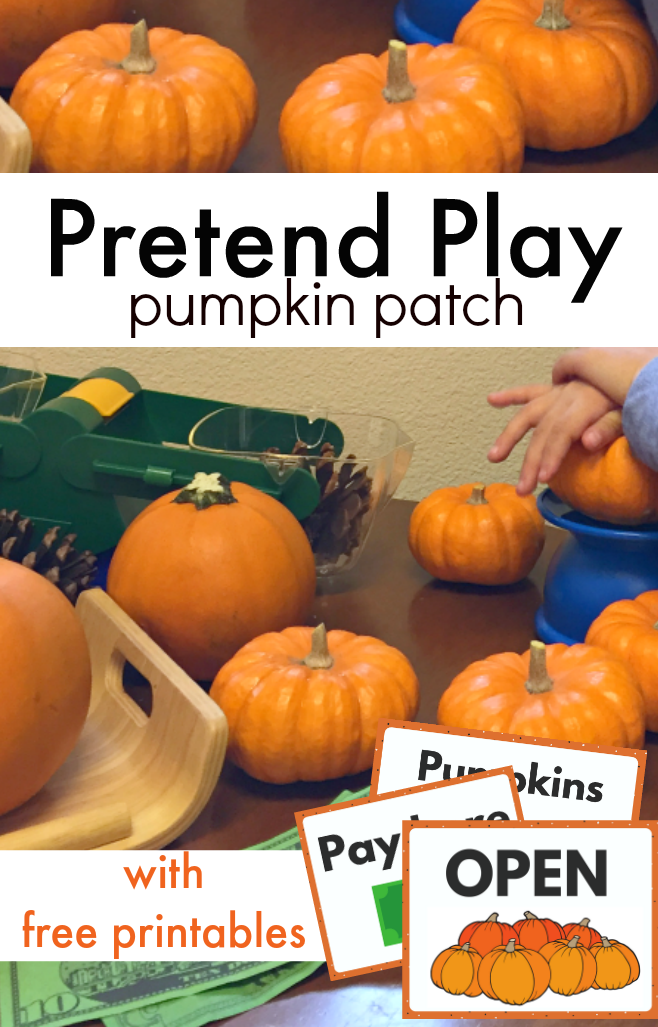 Pretend play pumpkin patch with free printables