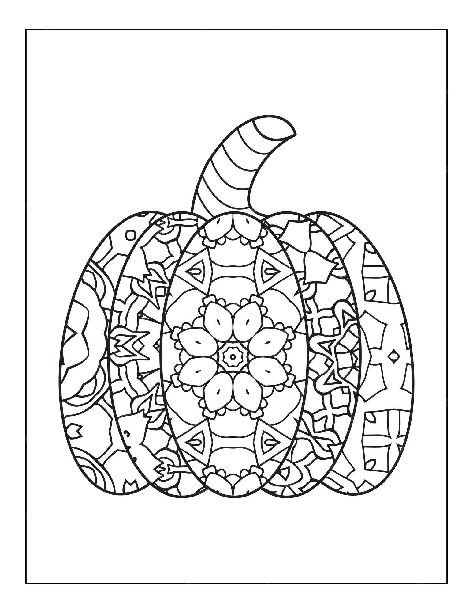 Premium vector halloween pumpkin coloring page