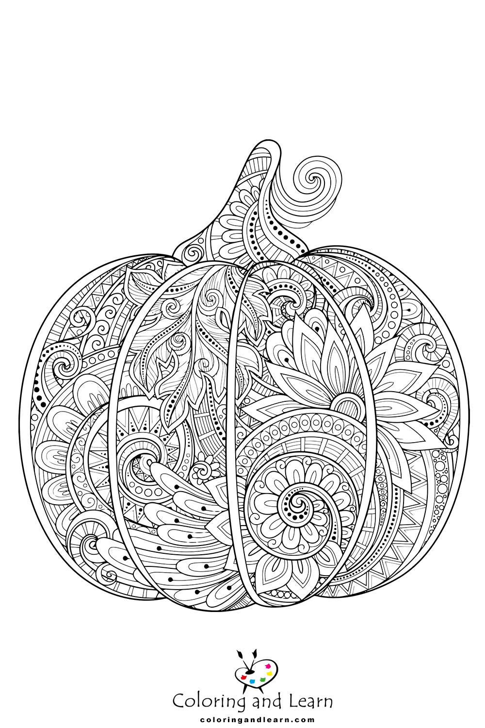 Pumpkin coloring pages for adults