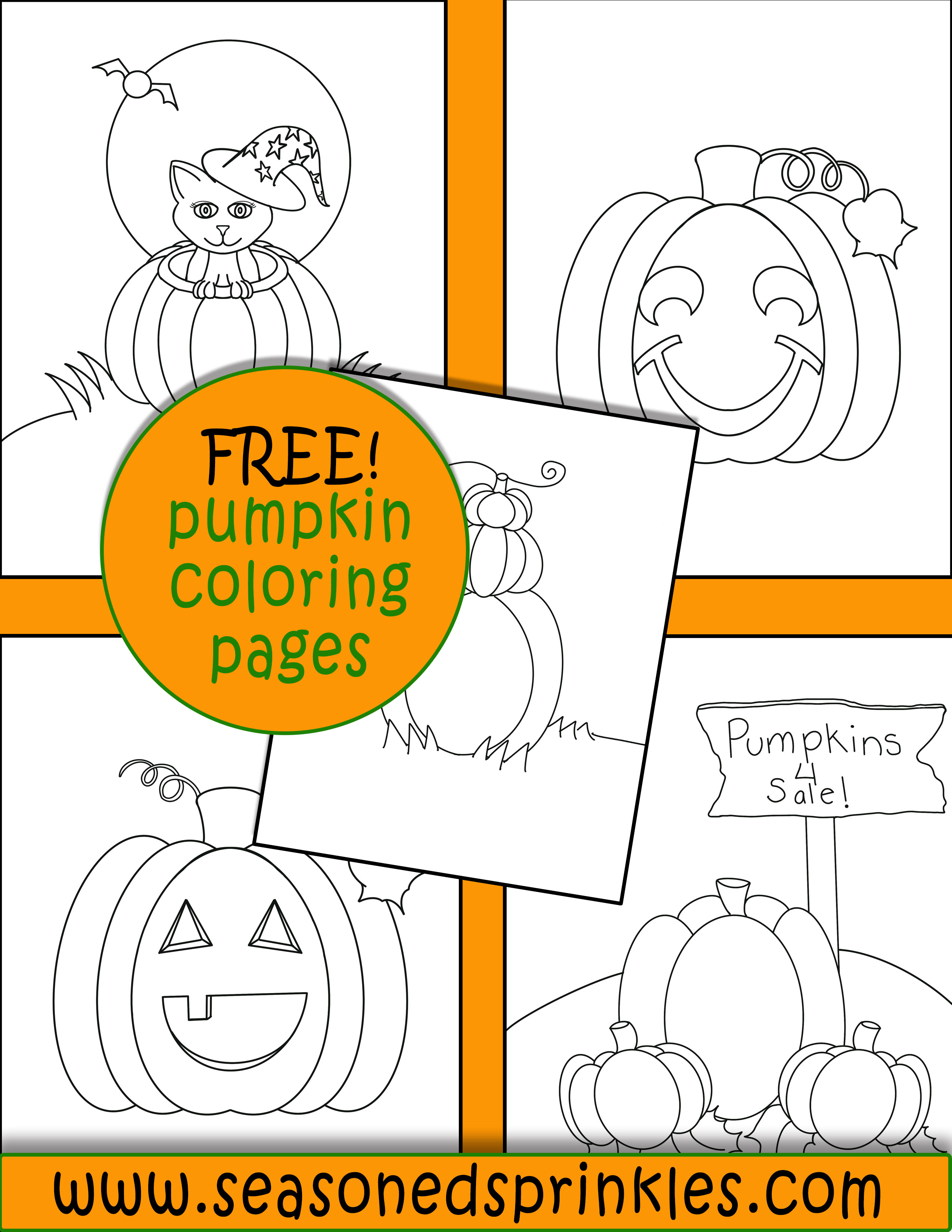 Free printable pumpkin coloring pages