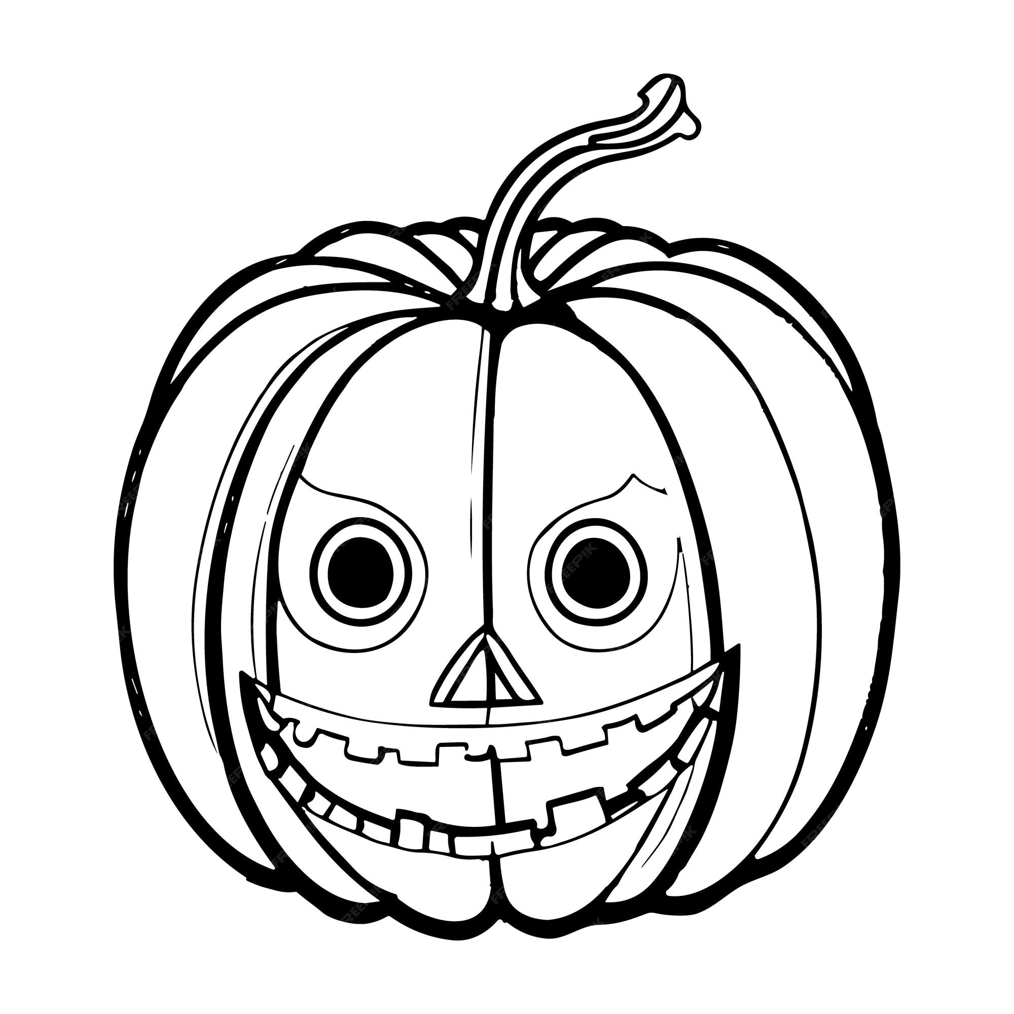 Premium vector halloween pumpkin coloring pages for kids