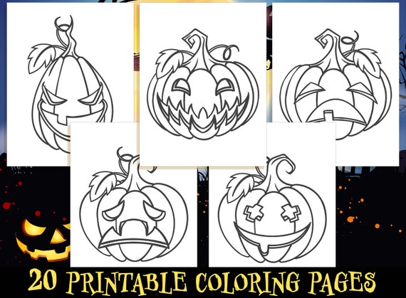 Pumpkin coloring pages pumpkin coloring sheets for kids boys girls teens halloween party activity pdf instant download