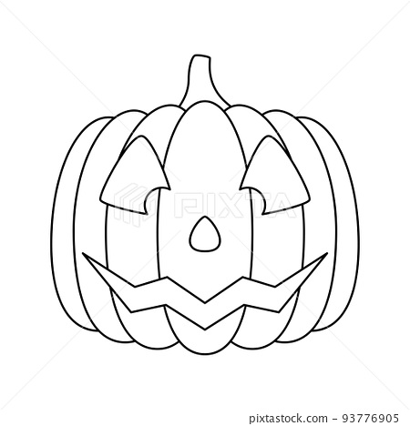 Coloring page with halloween pumpkin for kids