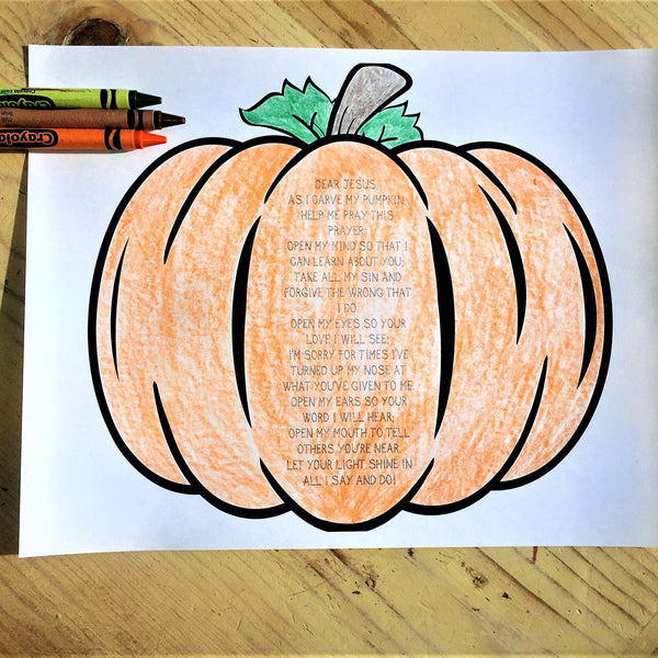 Pumpkin prayer coloring page
