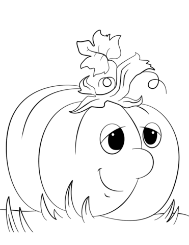 Cute cartoon pumpkin coloring page free printable coloring pages