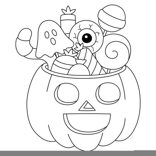 Halloween coloring page stock photos pictures royalty