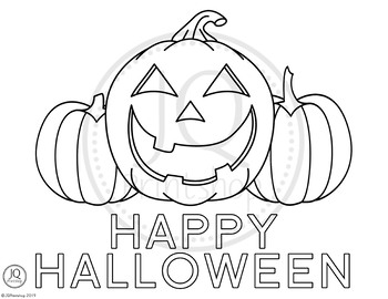 Halloween pumpkins coloring page