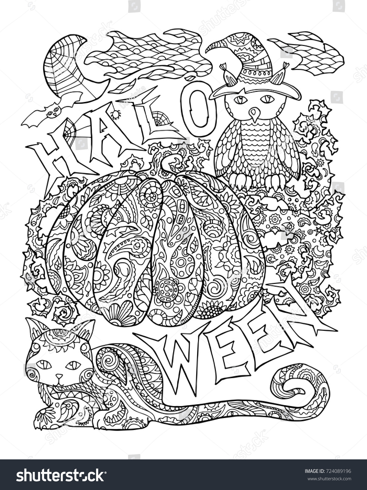 Halloween coloring page pumpkin halloween vector stock vector royalty free