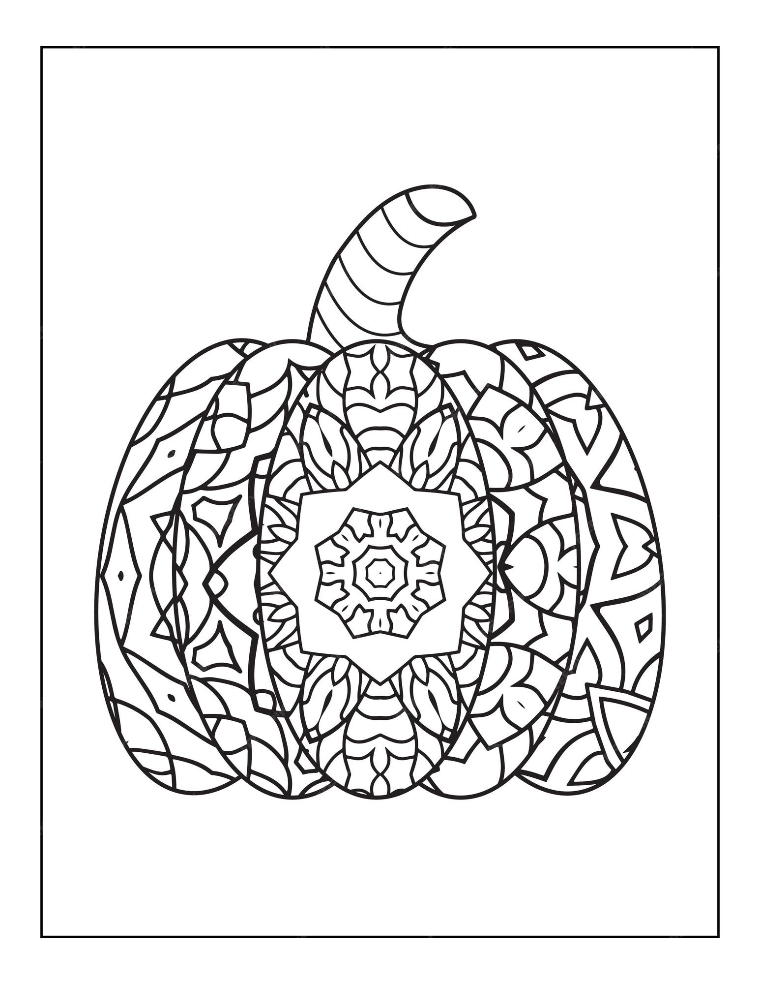 Premium vector halloween pumpkin coloring page