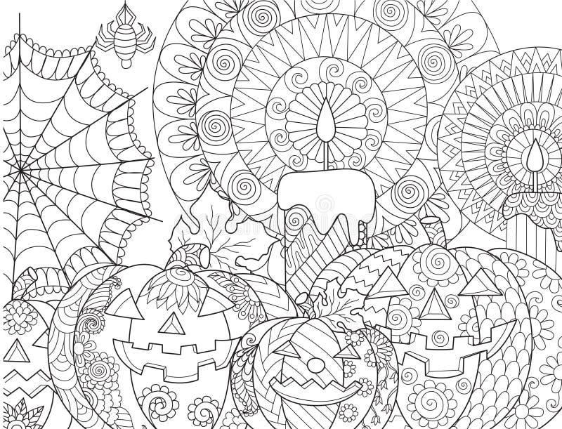 Halloween pumpkin coloring stock vector illustration of pages