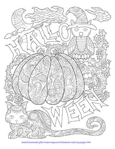 Free halloween coloring pages for adults in