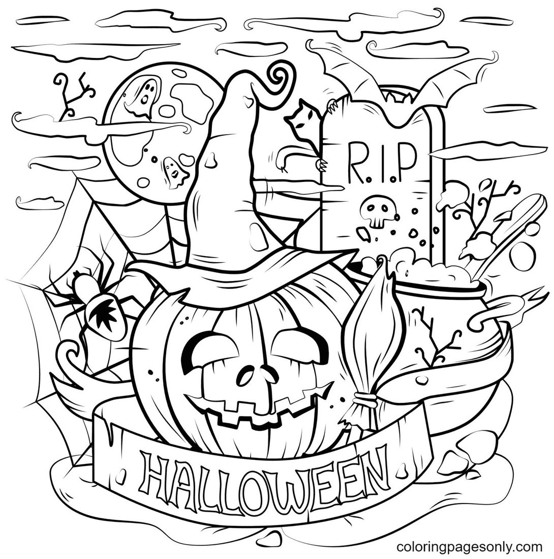 Halloween pumpkin coloring pages printable for free download