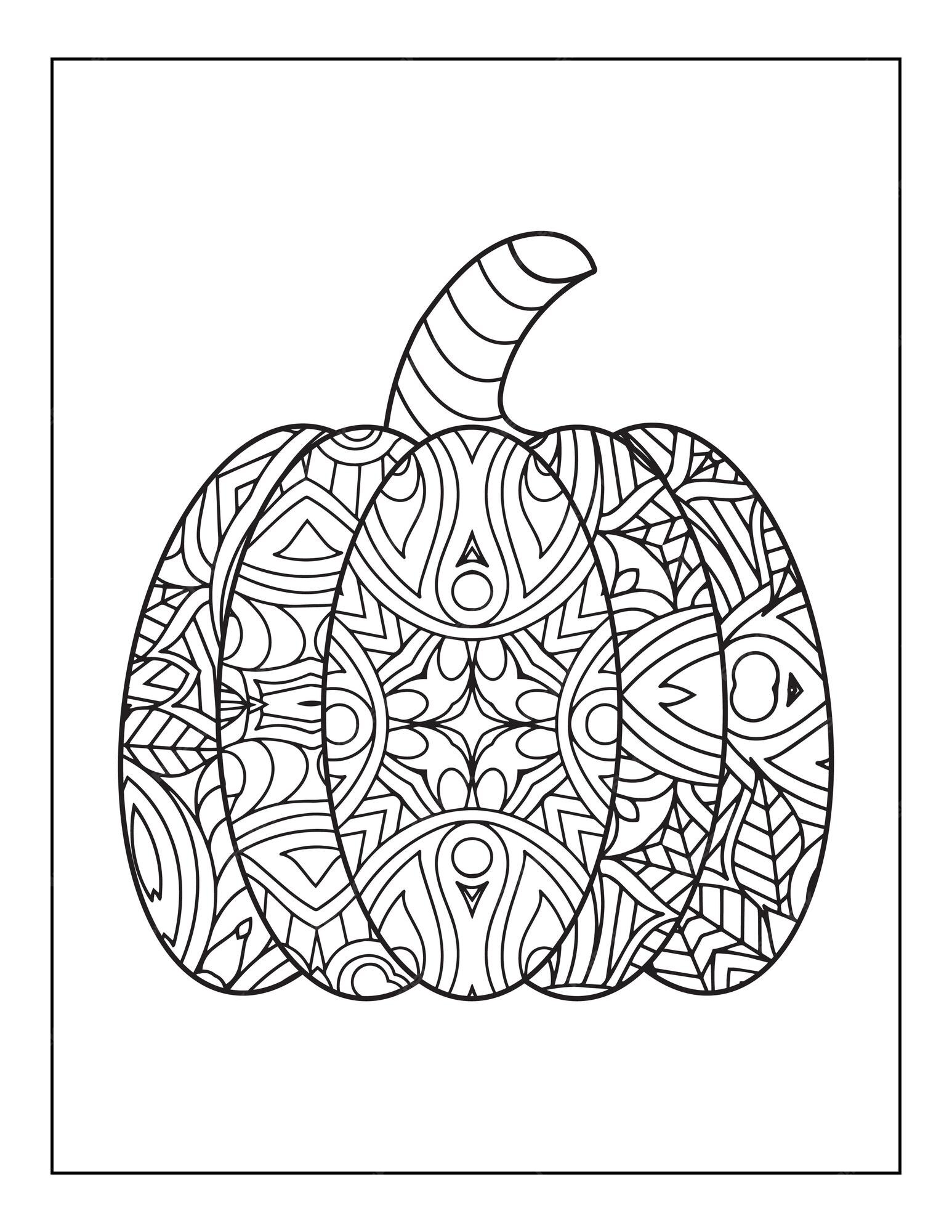 Premium vector halloween pumpkin coloring page