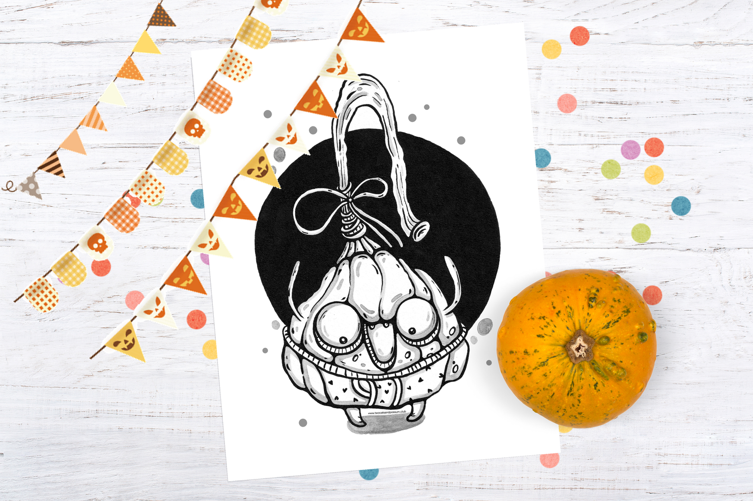 Printable funny pumpkin hand