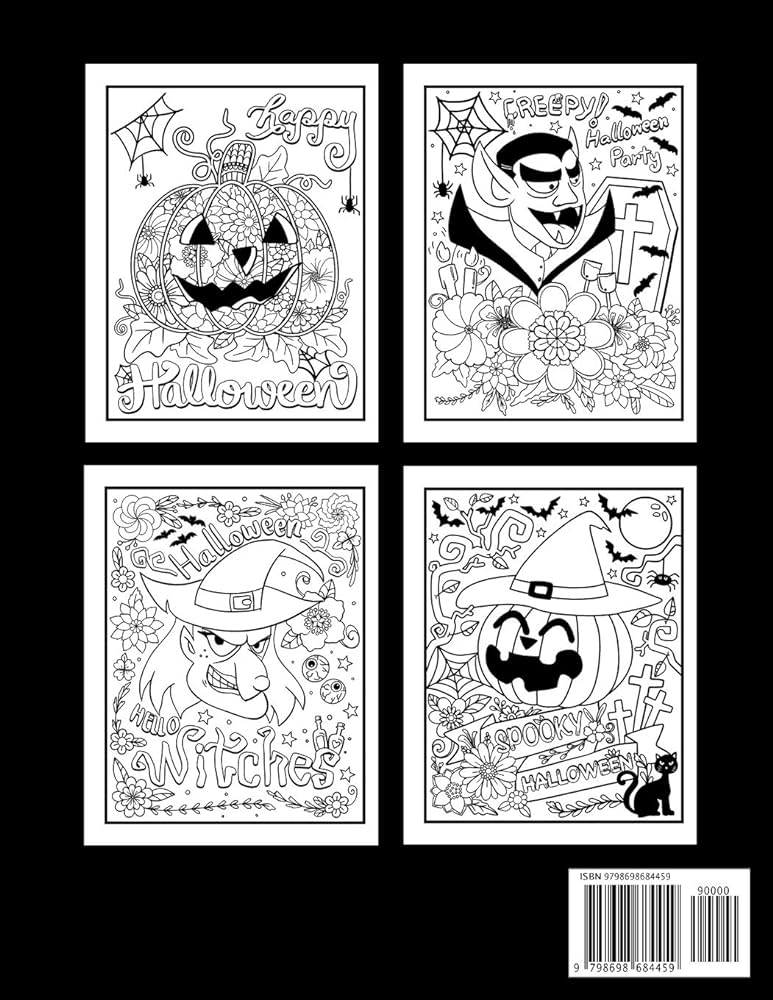 Halloween adult coloring book new and expanded edition cute spooky coloring pages filled with pumpkin monsters witches ghosts haunted house ultimate halloween gift for adults publishing press