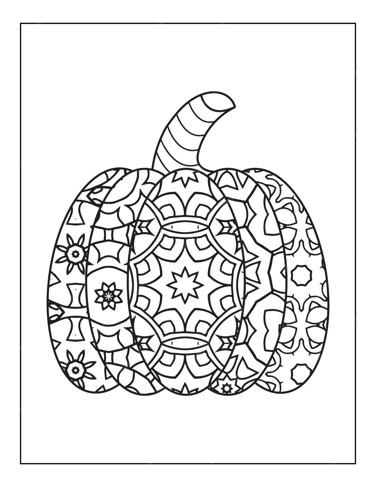 Premium vector halloween pumpkin coloring page